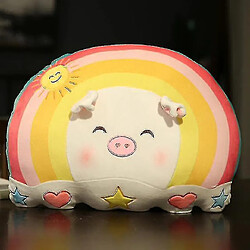 Universal Pig Plush Rainbow Clouw Oreiller en peluche Jouet arc-en-ciel moelleux avec licorn lapin Pig Pig Face à la maison