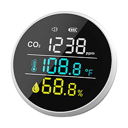 Air Qualité Moniteur Testeur de Qualité de L'air pour CO2 Multifonctionnel Détecteur de Gaz de L'air Température et D'humidité Compteur, Capteur,