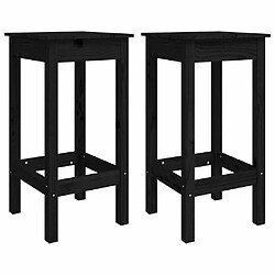 Maison Chic Table de bar et chaises d'extérieur 3 pcs,Ensemble de bar de jardin pour relax noir bois de pin massif -GKD128766 pas cher