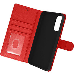 Avizar Housse pour Oppo A78 support vidéo portefeuille simili cuir rouge