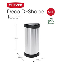 Acheter Curver Poubelle à pédale Deco Ovale 40 L Argenté