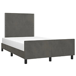 Avis Maison Chic Lit adulte - Cadre Structure de lit avec tête de lit Contemporain Gris foncé 120x200 cm Velours -MN48038