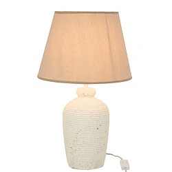 Dansmamaison Lampe Esmee Ciment/Textile Blanc/Beige