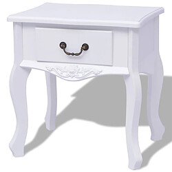 Maison Chic Table de chevet,Table de nuit,Table d'appoint pour salon MDF Blanc -MN54134