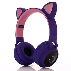 Casque d'oreille oreille de chat LED pourpre