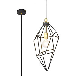 Luminaire Center Suspension 1 ampoule Or peint,Noir sablé