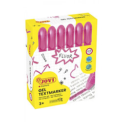 LOT de 12 Jovi Gel Textmarker Marqueurs de texte – Gel sec – Couleurs fluorescentes – Aucune pointe nécessaire – Ne déteint pas – Séchage rapide – Convient à la lumière noire – Couleur rose