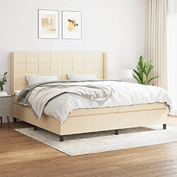 Maison Chic Lit Adulte - Lit simple Lit à sommier tapissier avec matelas moelleux - Meuble de Chambre - Crème 200x200 cm Tissu -MN64253