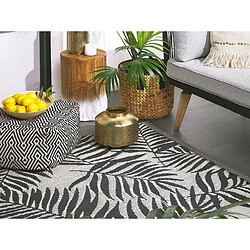 Avis Beliani Tapis extérieur noir au motif feuilles de palmier 180 x 270 cm KOTA