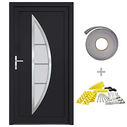 vidaXL Porte d'entrée anthracite 108x200 cm PVC