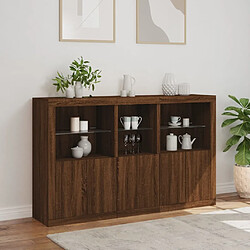 Acheter Maison Chic Commode Buffet - Meuble de rangement avec lumières LED chêne marron 162x37x100 cm -GKD64174