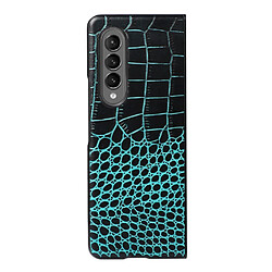 Coque en TPU + cuir véritable texture croco vert pour votre Samsung Galaxy Z Fold3 5G