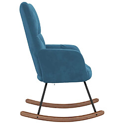 Avis vidaXL Chaise à bascule Bleu Velours