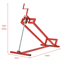 Lève-Tondeuse Dispositif de Levage avec Manivelle pour Tracteurs Tondeuses Quads Inclinable Jusqu'à 45° Capacité de Charge Jusqu'à 400 kg Acier Rouge [pro.tec]