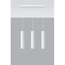 Luminaire Center Suspension LAGOS acier blanc 3 ampoules