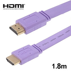 Wewoo Câble or 1.4 Version plat plaqué HDMI à HDMI 19Pin, support TV HD / XBOX 360 / PS3 Playstation 3 / projecteur / lecteur DVD etc, longueur: 1.8m