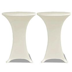 vidaXL Housse de table Ø 80 cm Crème extensible 2 pcs