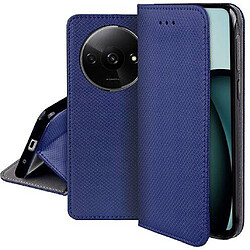 Htdmobiles Housse etui portefeuille avec coque interieure en silicone pour Xiaomi Redmi A3 / Poco C61 4G + film ecran - BLEU MAGNET