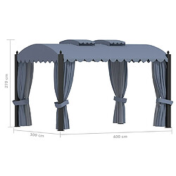 vidaXL Tonnelle avec rideaux 3x4 m Anthracite Acier pas cher