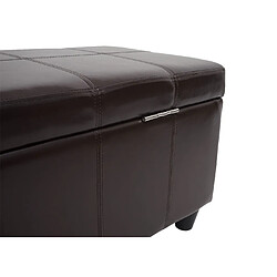 Mendler Banc/banquette/coffre de rangement Kriens, 114x45x45cm, similicuir ~ marron pas cher