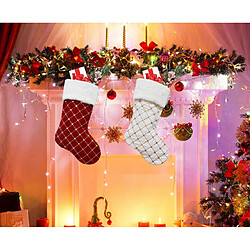 Avis C218 2pcs treillis treillis noël stocking gold paillette sac de bonbons sac de sapin arbre de Noël ornements chaussettes cadeau de vacances sac cheminée pendentif