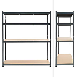 Ecd Germany Étagère de rangement charge lourde stockage métallique anthracite 180x160x60 cm