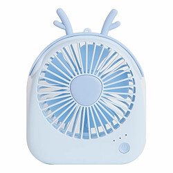 Wewoo WT-F14 Mini-ventilateur portatif de 1 200 mAh en forme de cerf avec contrôle de 3 vitesses bleu