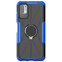 Coque en TPU anti-chocs avec béquille pour votre Xiaomi Poco M3 Pro 4G/5G/Redmi Note 10T 5G/Redmi Note 10 5G - bleu