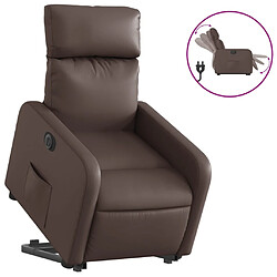 vidaXL Fauteuil inclinable électrique marron similicuir