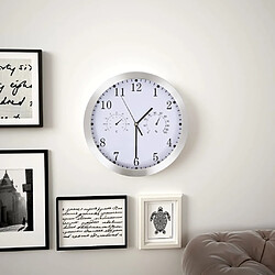 vidaXL Horloge murale à quartz Hygromètre et thermomètre 30 cm Blanc