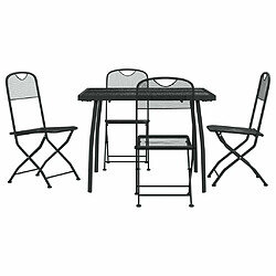 Ensemble à manger de jardin 5 pcs,Table et chaise à dîner anthracite métal maille -MN52421