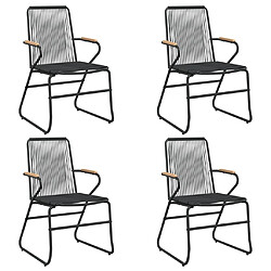 vidaXL Chaises de jardin lot de 4 noir 58x59x85,5 cm rotin PVC