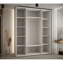 Avis Abiks Meble Armoire à portes coulissantes Davos 2 H235.2 x L200 x P60 3 portes coulissante (Blanc/Blanc/Or)