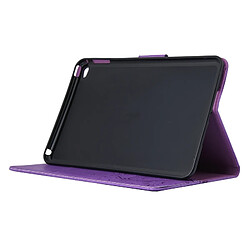 Wewoo Smart Cover Violet pour iPad mini 4 fleurs pressées motif papillon flip horizontal PU étui en cuir avec boucle magnétique et titulaire fentes cartes portefeuille pas cher