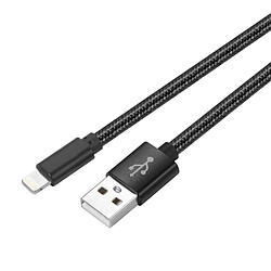 Avis Wewoo Câble noir pour iPhone X, 8, 7 et 7 Plus, 6 6s, 6 Plus 6S Plus, 5 & 5s & 5C, iPad Air, mini YF-MX04 3 M 2.4A MFI Certifié Lightning à USB Nylon Weave Style Data de Recharge de Données,