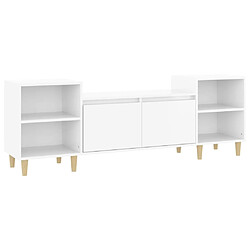 Maison Chic Meuble TV scandinave - Banc TV pour salon Blanc brillant 160x35x55 cm Bois d'ingénierie -MN47775