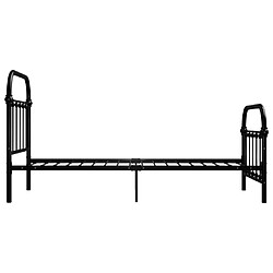 Avis vidaXL Cadre de lit sans matelas noir métal 90x200 cm