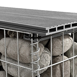 Acheter Helloshop26 Banc de jardin gabion 100 x 30 x 5 cm gris 03_0006440