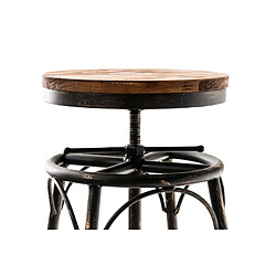 Decoshop26 Lot de 2 tabourets de bar style industriel contemporain hauteur réglable en métal bronze et assise en bois clair 10_0004018 pas cher