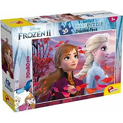 Lisciani, Maxi Puzzle pour enfants à partir de 4 ans, 35 pièces, 2 en 1 Double Face Recto / Verso avec le dos à colorier - Disney La reine des Neiges 2 82155