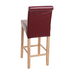 Acheter Mendler Tabouret de bar HWC-C33, chaise de bar tabouret de comptoir, bois ~ rouge-brun, pieds clairs, similicuir