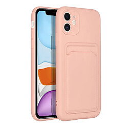 Coque Silicone avec Porte Carte Rose + Verre Trempe Pour iPhone 11 Little Boutik®