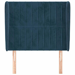 Avis Maison Chic Tête de lit scandinave avec oreilles,meuble de chambre Bleu foncé 93x23x118/128 cm Velours -MN42901