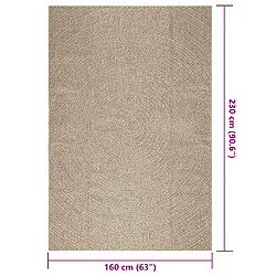 vidaXL Tapis ZIZUR beige 160x230 cm aspect de jute intérieur extérieur pas cher