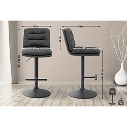 Non Tabouret de bar Damar tissu noir