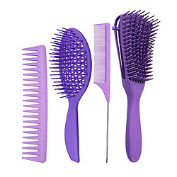 4x Peignes De Brosse En Plastique De Coiffeur De Salon De Coiffure Pour Le Violet De Cheveux Longs