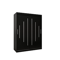 Abiks Meble Armoire YORK À Portes Coulissantes 200/150/62 2 Portes (Noir/Noir)