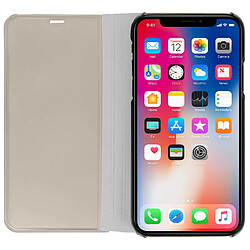 Avis Avizar Housse iPhone X / XS Etui Clapet Miroir Coque - Fonction Stand Argenté