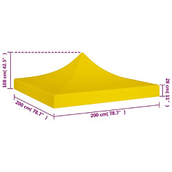 Acheter vidaXL Toit de tente de réception 2x2 m Jaune 270 g/m²