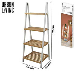 Urban Living Etagère 4 niveaux pyramide en bois - Marron et banc